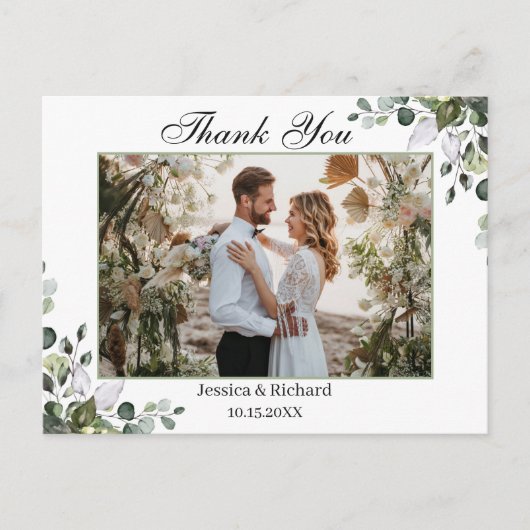 ユーカリ水彩色ありがとう写真はがき ポストカード (正面)