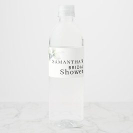 ユーカリ水彩色のウェディングシャワーラベル ペットボトルラベル