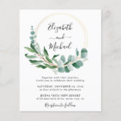 ユーカリ水彩色QRコード結婚式招待状 (正面)