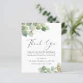 ユーカリ水彩葬儀サンキューカード (スタンド正面)