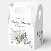 ユーカリ水彩赤ちゃんシャワーお願いボックス フェイバーボックス (オープン)