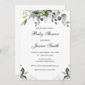 ユーカリ水彩赤ちゃんシャワー招待状 招待状 (正面/裏面)