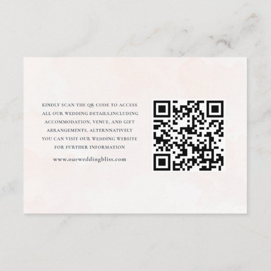 ユーカリ水彩QRコード結婚の詳細 エンクロージャーカード (裏面)