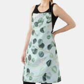 ユーカリ水疱：ターコイズ水彩模様。 エプロン (インサイチュ)