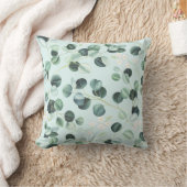 ユーカリ水疱：ターコイズ水彩模様。 クッション (ブランケット)