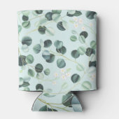 ユーカリ水疱：ターコイズ水彩模様。 缶クーラー (裏面)