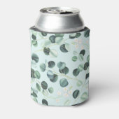 ユーカリ水疱：ターコイズ水彩模様。 缶クーラー (缶裏面)
