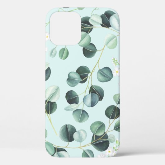 ユーカリ水疱：ターコイズ水彩模様。 Case-Mate iPhoneケース (裏面)