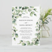 ユーカリ水結婚色お祝い 招待状 (スタンド正面)