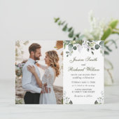 ユーカリ水結婚色の写真招待状 招待状 (スタンド正面)