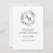 ユーカリ水色リース結婚ズ セーブザデート (正面)