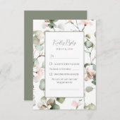 ユーカリ水色結婚反応カード 出欠カード (正面/裏面)