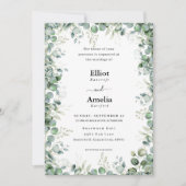 ユーカリ淡い色のプトゥスエンブレイス結婚式招待状 招待状 (正面)