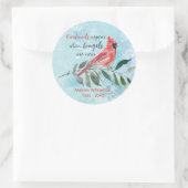 ユーカリ深紅色お祝いライフメモリアル ラウンドシール (バッグ)