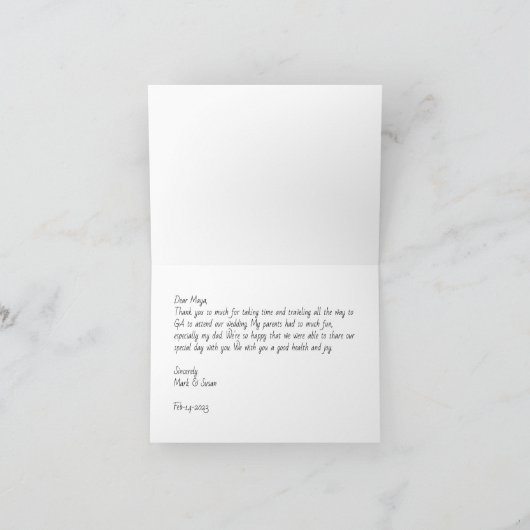 ユーカリ牡丹中国のサンキューカード結婚ズ カード (内部)