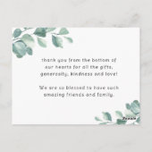 ユーカリ生誕アナウンスメントカード（写真付） ポストカード (裏面)