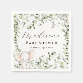 ユーカリ男女兼用パイゾウの赤ちゃんシャワー スタンダードカクテルナプキン