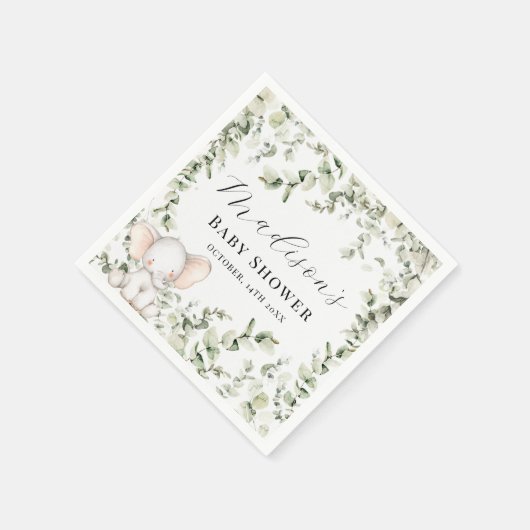 ユーカリ男女兼用パイゾウの赤ちゃんシャワー スタンダードカクテルナプキン (角)