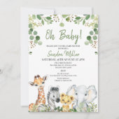 ユーカリ男女兼用プサファリベイビーシャワー 招待状 (正面)