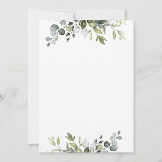 ユーカリ男女兼用プスグリーンリーOhベビーシャワー 招待状 (裏面)