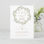 ユーカリ男女兼用プスリーフベイビーシャワー 招待状 (スタンド正面)