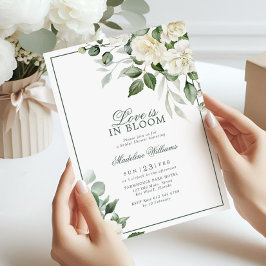 ユーカリ白い花の愛は開花シャワー 招待状