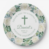 ユーカリ白い花の洗礼 ペーパープレート (正面)