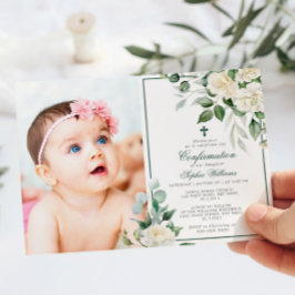 ユーカリ白い花フォトガール確認 招待状