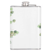 ユーカリ白パーソナライズされた金ゴールドステンレス フラスク (裏面)