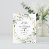 ユーカリ白フローラ枠結婚式招待状 (スタンド正面)
