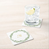 ユーカリ白方形紙2コースター スクエアペーパーコースター (インサイチュ)