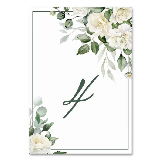 ユーカリ白結婚花の表番号 テーブルナンバー (裏面)