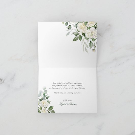 ユーカリ白結婚花サンキューカード サンキューカード (内部)