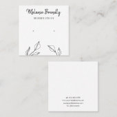 ユーカリ白黒ジュエリーイヤリングディスプレイ スクエア名刺 (正面/裏面)