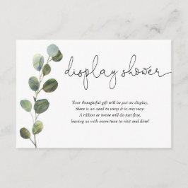 ユーカリ白黒ベイビーシャワーディスプレイシャワー エンクロージャーカード