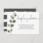 ユーカリ白黒ベイビーシャワーディスプレイシャワー エンクロージャーカード (正面/裏面)