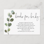 ユーカリ白黒赤ちゃんシャワーブックリクエストen エンクロージャーカード (正面)