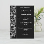 ユーカリ白黒銀トリムホワイト 招待状 (スタンド正面)