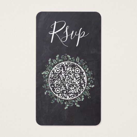 ユーカリ石板結婚のウェブサイトQRコードRSVP (正面)