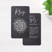 ユーカリ石板結婚のウェブサイトQRコードRSVP (デスク)