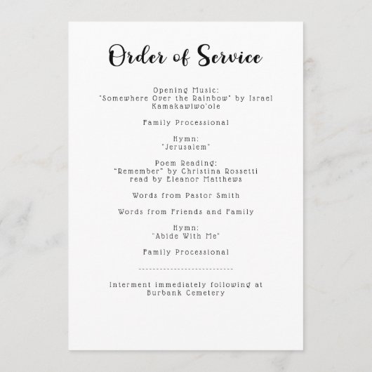 ユーカリ祝の葬儀計画の生活 プログラム (裏面)