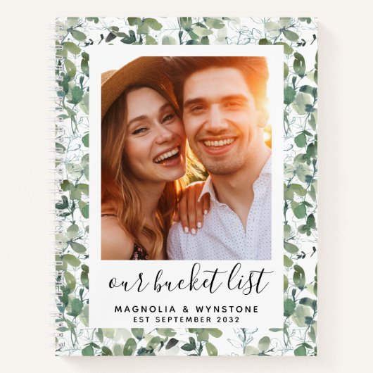 ユーカリ私たちのバケットリストカップル ノートブック (正面)