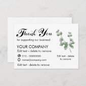 ユーカリ私たちのビジネスをサポートしてくれてありがとう ノートカード (正面/裏面)