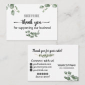 ユーカリ私たちのビジネスをサポートしてくれてありがとう ノートカード (正面/裏面)