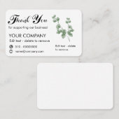 ユーカリ私たちを支援してくれてありがとう 名刺 (正面/裏面)