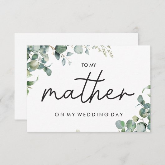 ユーカリ私の結婚式のデイカードで私の母に (正面/裏面)