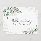 ユーカリ私の花嫁のメイドになるの?カード 招待状 (正面/裏面)