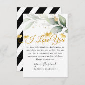 ユーカリ私は妻のための記念日カードを愛する サンキューカード (正面/裏面)