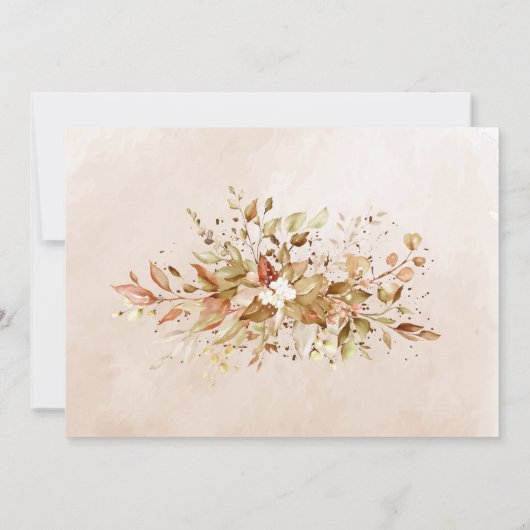 ユーカリ秋オータムボホシックブライダルシャワー 招待状 (裏面)