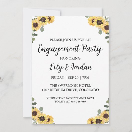 ユーカリ秋婚約パーティ招待状 招待状 (正面)